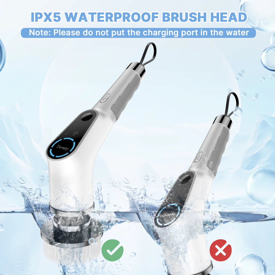Furlo All-in-One Electric Spin Scrubber – 9-in-1 Cordless Power Scrubber with 8 Brush Heads & Extendable Handle